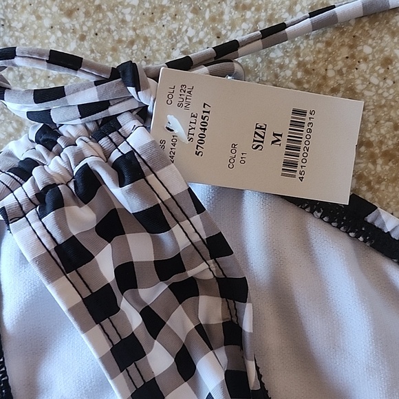 NWT Bikini Bottom White House Black Market Black & White Checked Size M - Picture 5 of 10